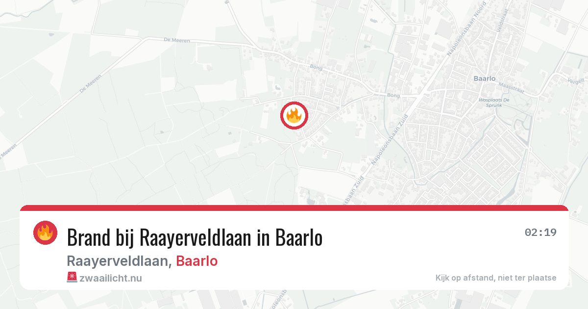 Brand bij Raayerveldlaan in Baarlo — 19 jun 2026