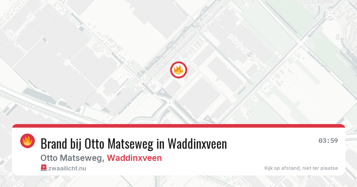 Brand bij Otto Matseweg in Waddinxveen — 6 jun 2026