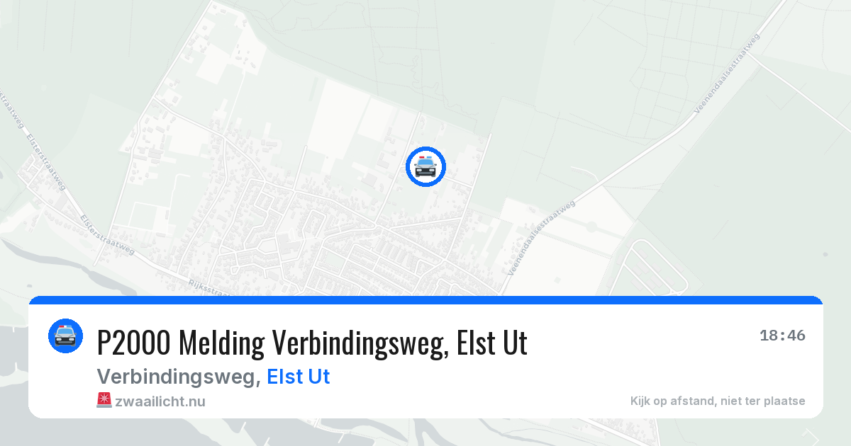 P2000 Melding Verbindingsweg, Elst Ut — 15 jul 2026