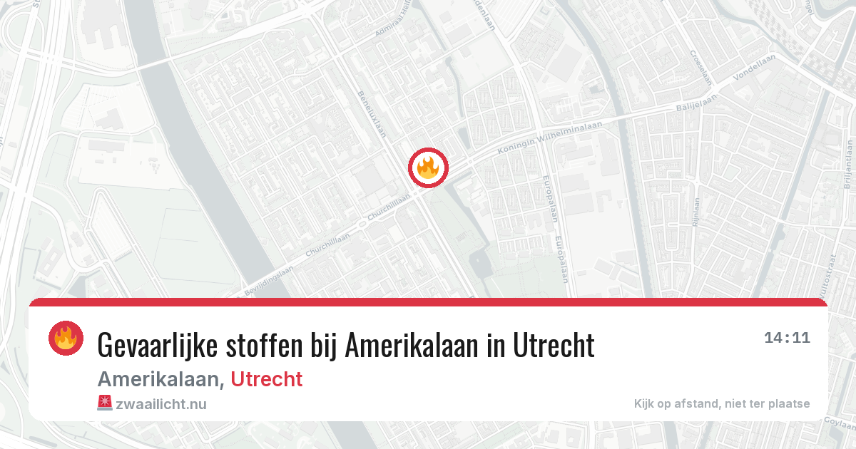 Gevaarlijke stoffen bij Amerikalaan in Utrecht — 10 jul 2026
