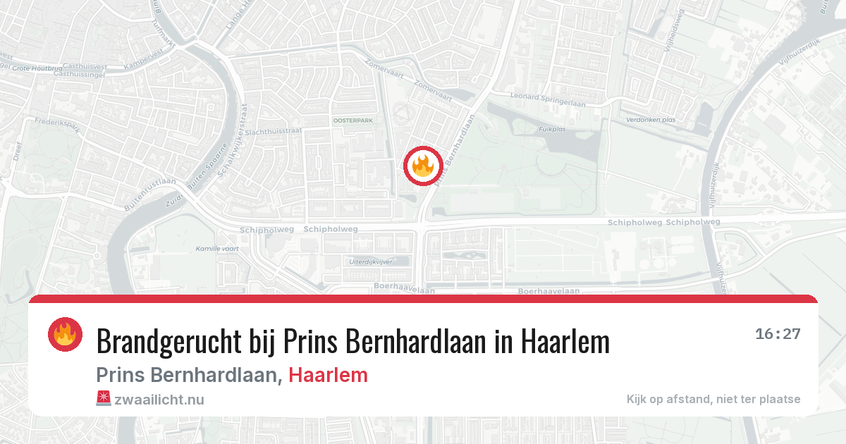 Brandgerucht bij Prins Bernhardlaan in Haarlem — 18 jul 2026