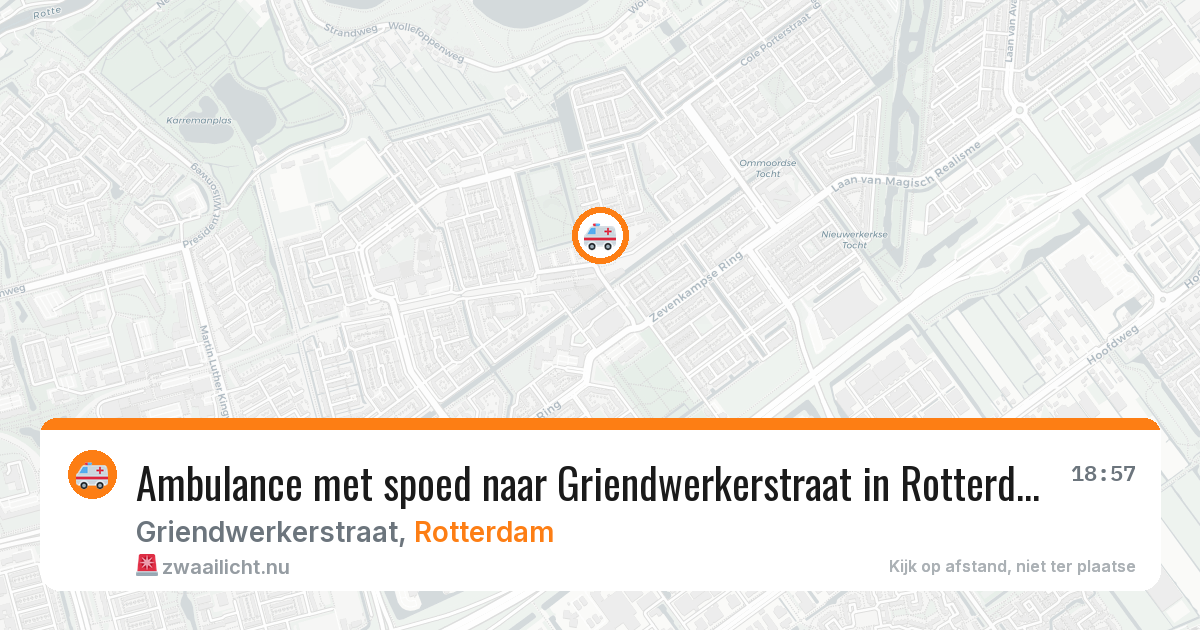 Ambulance met spoed naar Griendwerkerstraat in Rotterdam — 23 mei 2026
