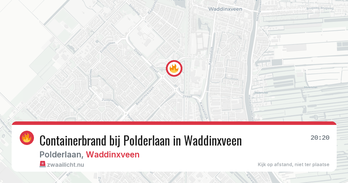 Containerbrand bij Polderlaan in Waddinxveen — 20 mrt 2026