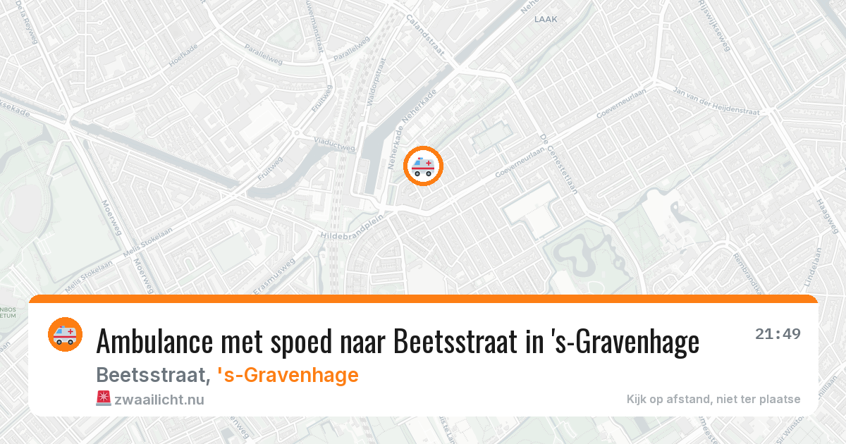 Ambulance met spoed naar Beetsstraat in 's-Gravenhage — 10 jul 2026