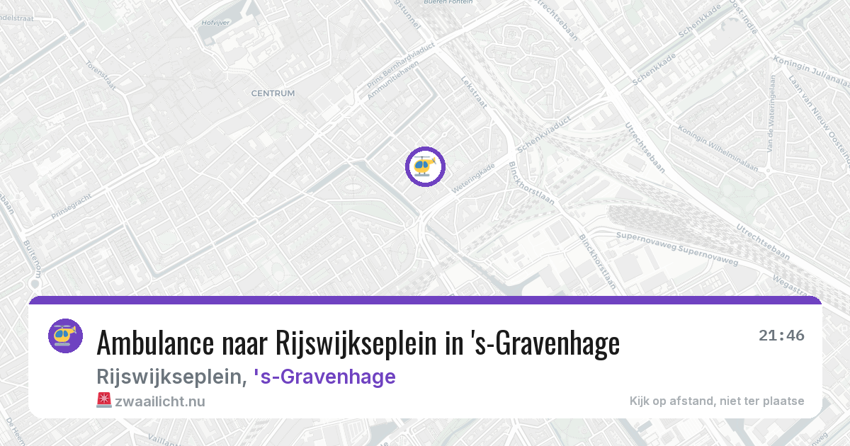 Ambulance naar Rijswijkseplein in 's-Gravenhage — 12 jul 2026