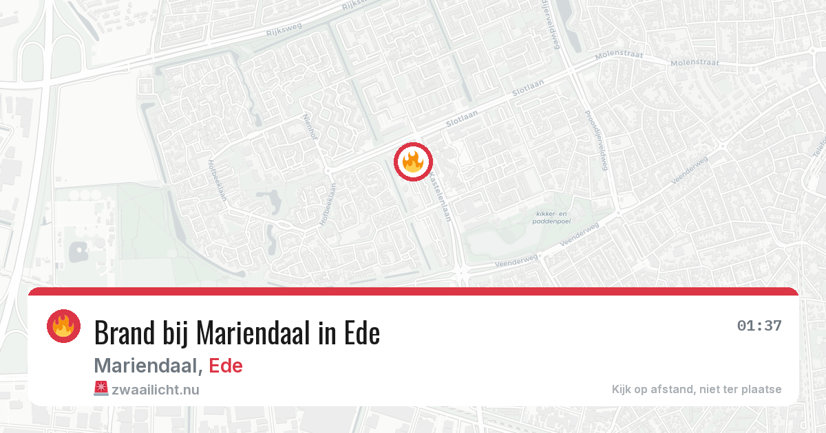 Brand bij Mariendaal in Ede — 9 jul 2026