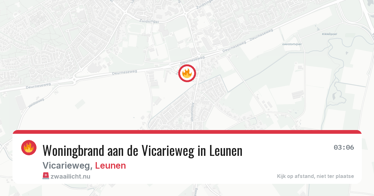 Woningbrand aan de Vicarieweg in Leunen — 28 jun 2026