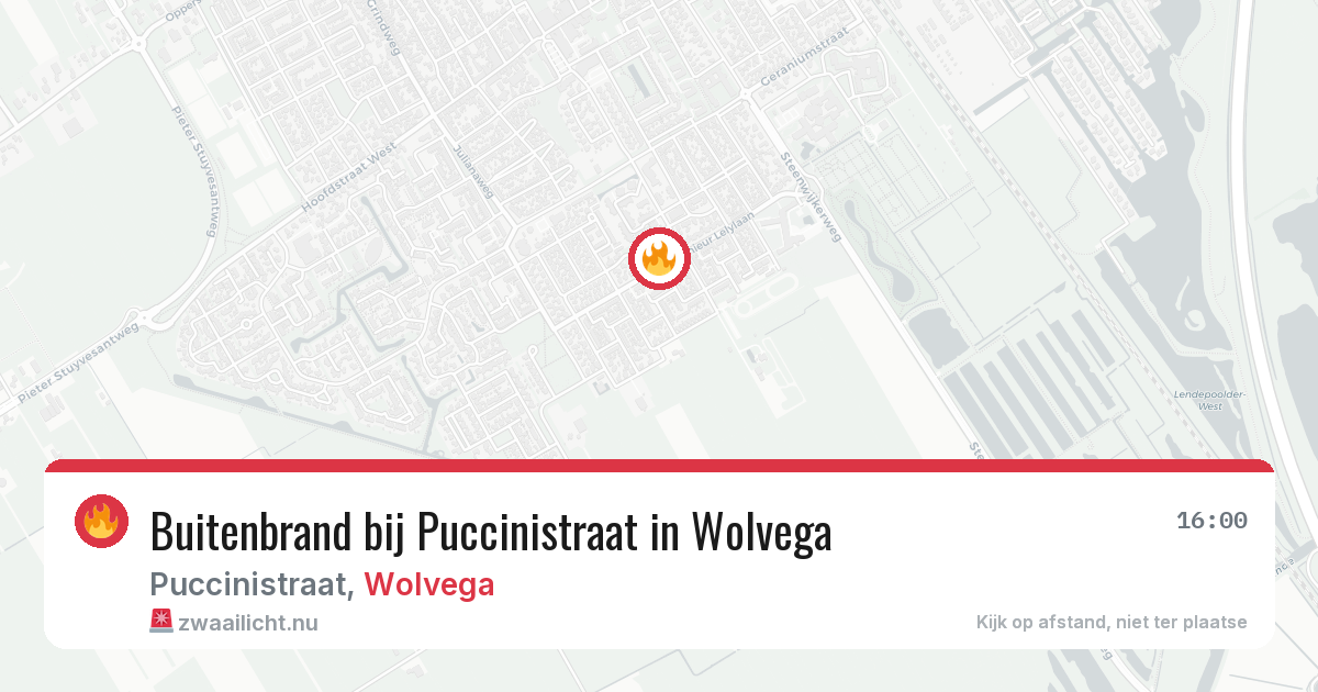 Buitenbrand bij Puccinistraat in Wolvega — 27 apr 2026