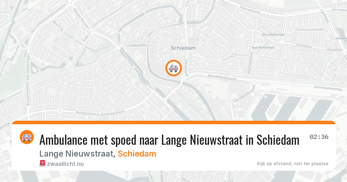Ambulance met spoed naar Lange Nieuwstraat in Schiedam — 5 jun 2026