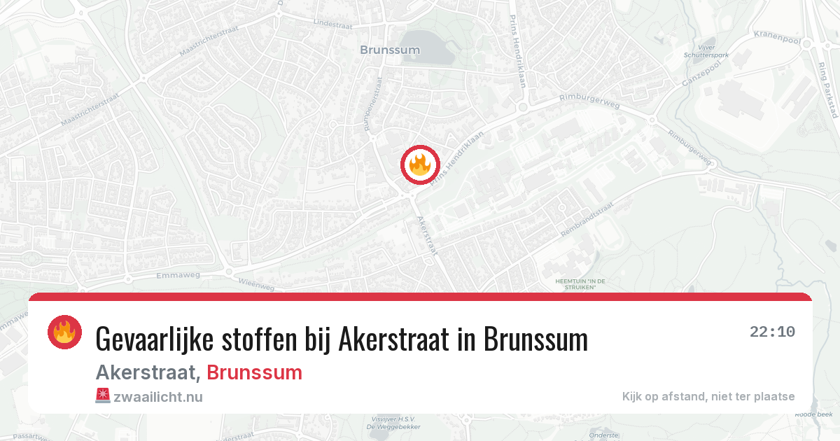 Gevaarlijke stoffen bij Akerstraat in Brunssum — 15 mei 2026