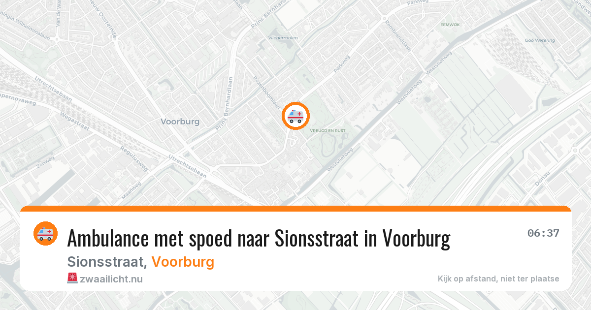 Ambulance met spoed naar Sionsstraat in Voorburg — 17 jul 2026