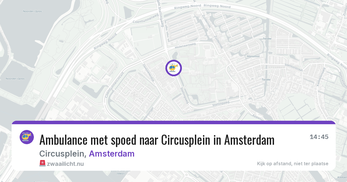 Ambulance met spoed naar Circusplein in Amsterdam — 25 jul 2026
