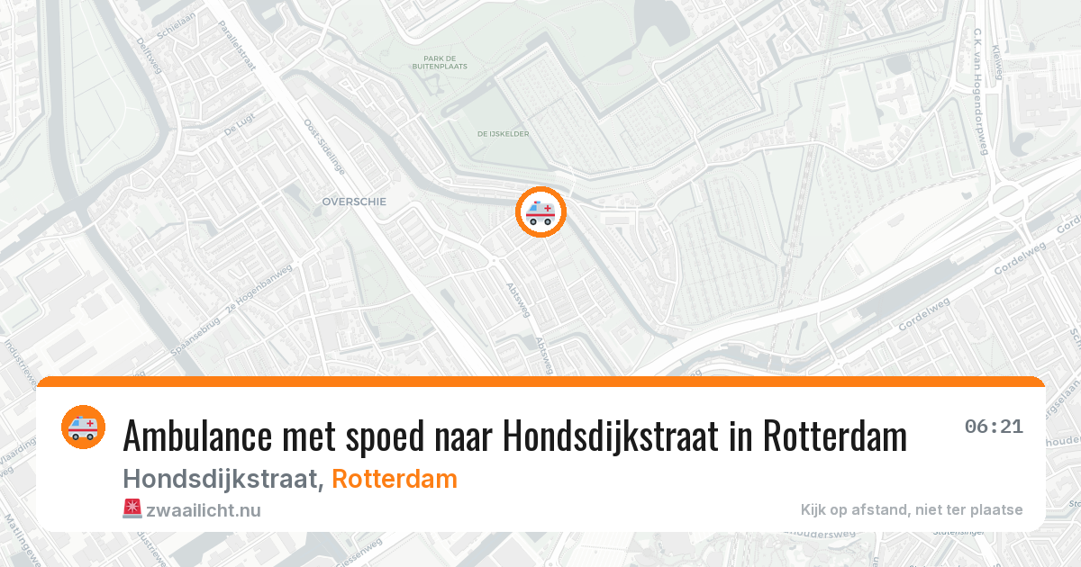 Ambulance met spoed naar Hondsdijkstraat in Rotterdam — 20 jul 2026