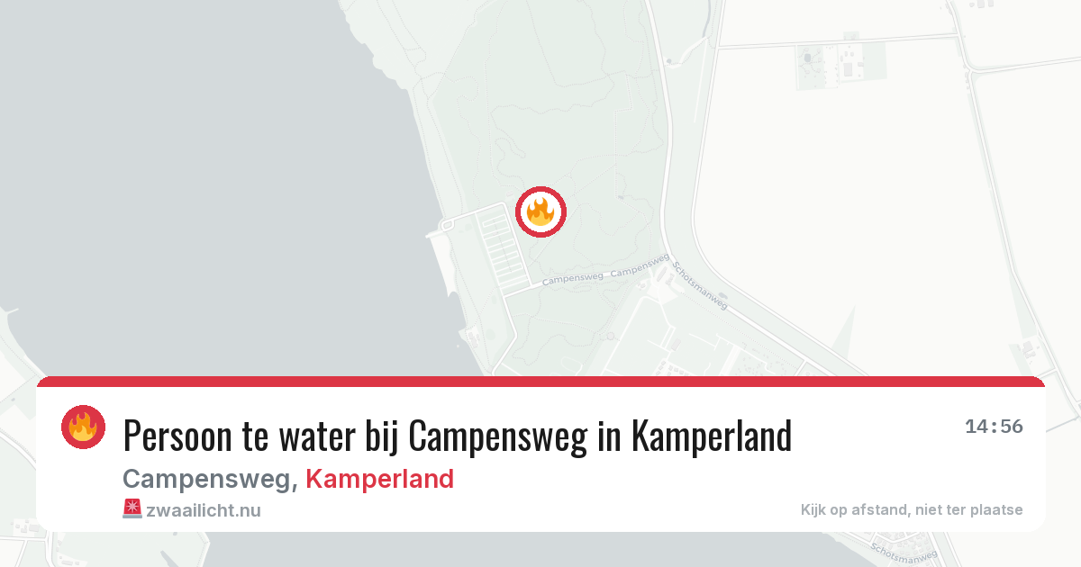 Persoon te water bij Campensweg in Kamperland — 13 jul 2026