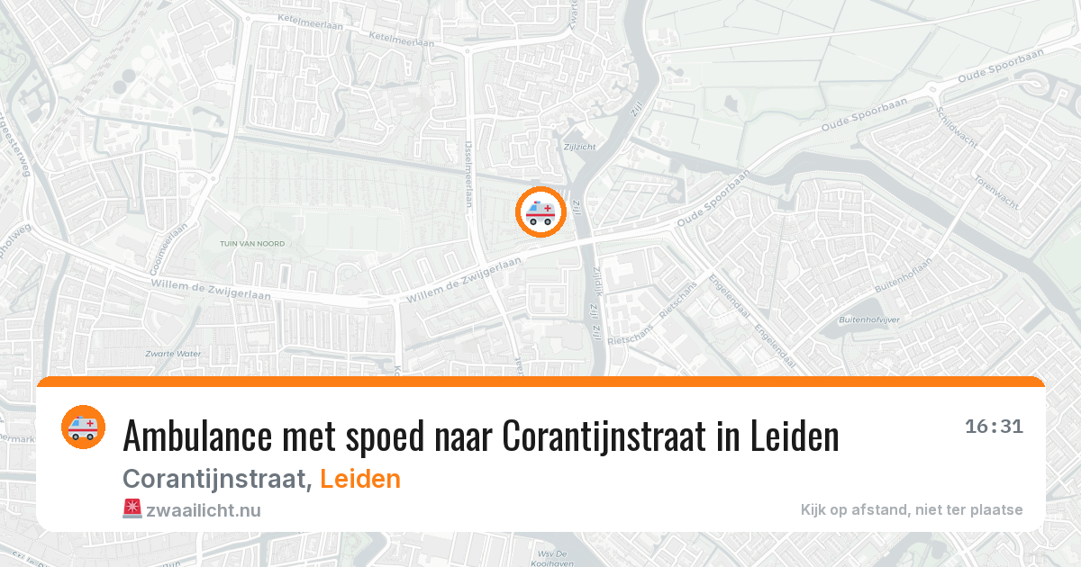 Ambulance met spoed naar Corantijnstraat in Leiden — 28 mrt 2026