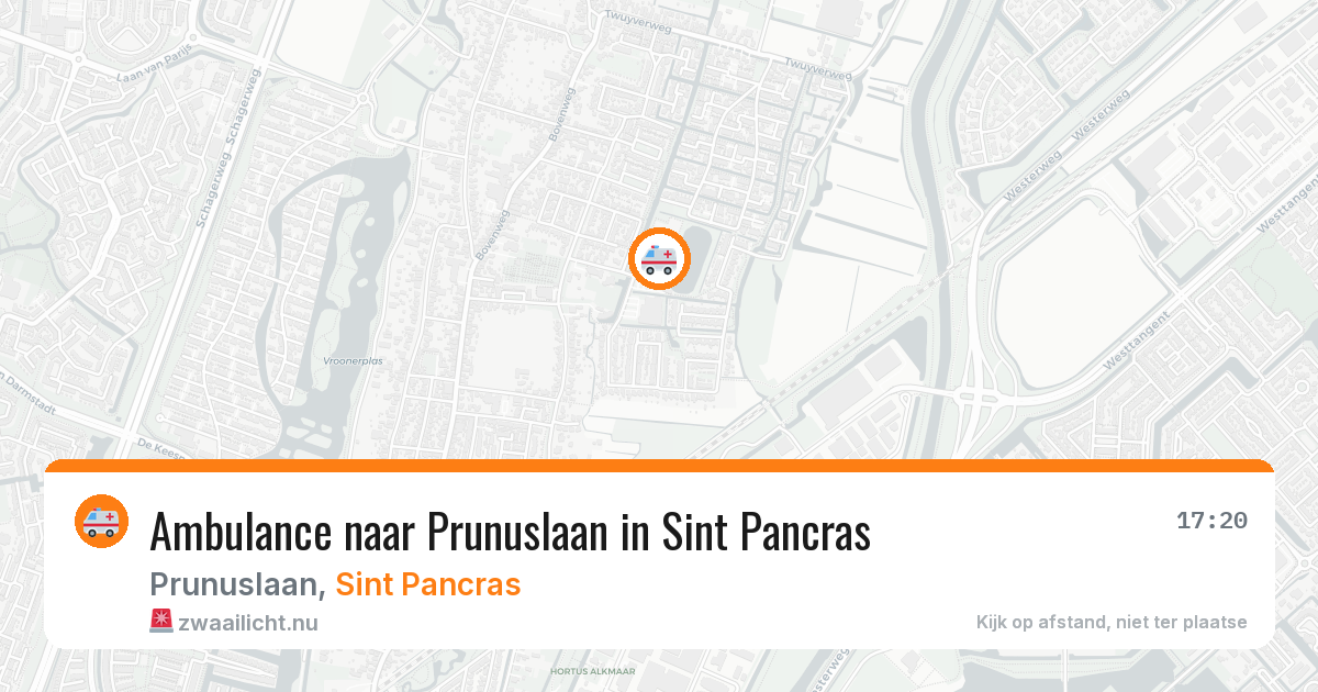Ambulance naar Prunuslaan in Sint Pancras — 20 jul 2026
