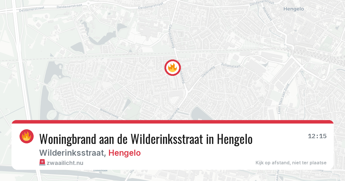 Woningbrand aan de Wilderinksstraat in Hengelo — 1 apr 2026