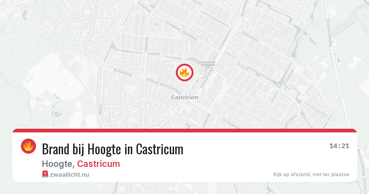 Brand bij Hoogte in Castricum — 18 mei 2026