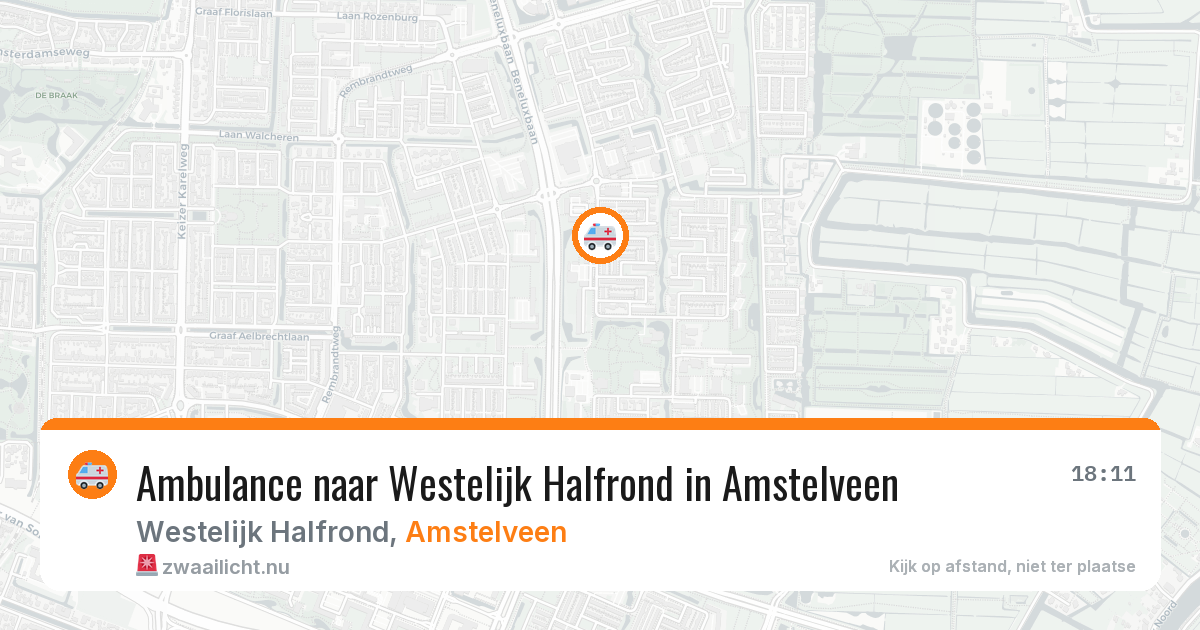 Ambulance naar Westelijk Halfrond in Amstelveen — 16 jul 2026