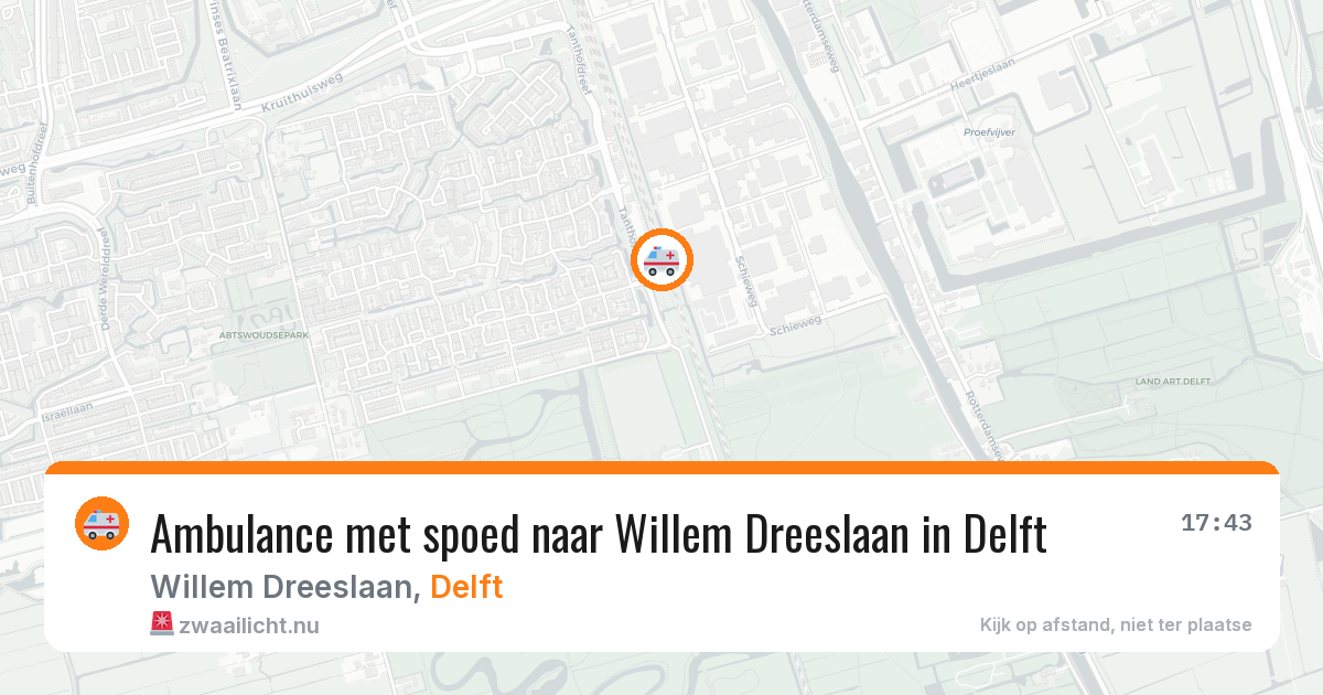 Ambulance met spoed naar Willem Dreeslaan in Delft — 13 jul 2026
