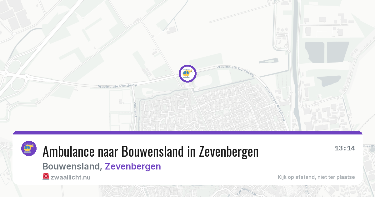 Ambulance naar Bouwensland in Zevenbergen — 7 jun 2026