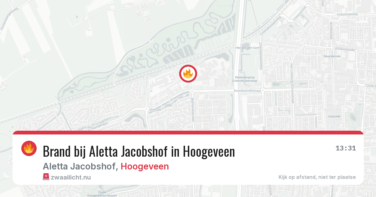 Brand bij Aletta Jacobshof in Hoogeveen — 4 jun 2026