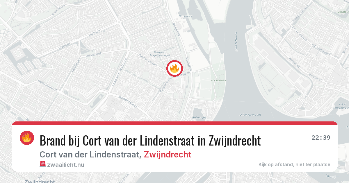 Brand bij Cort van der Lindenstraat in Zwijndrecht — 14 mrt 2026