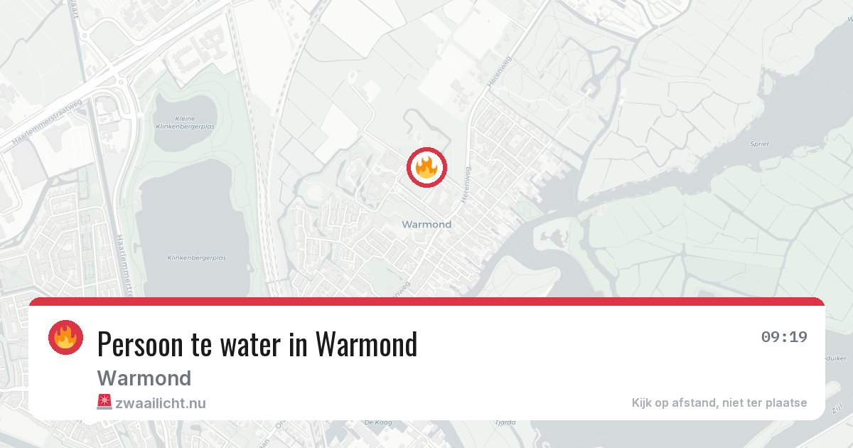 Persoon te water in Warmond — 23 mei 2026