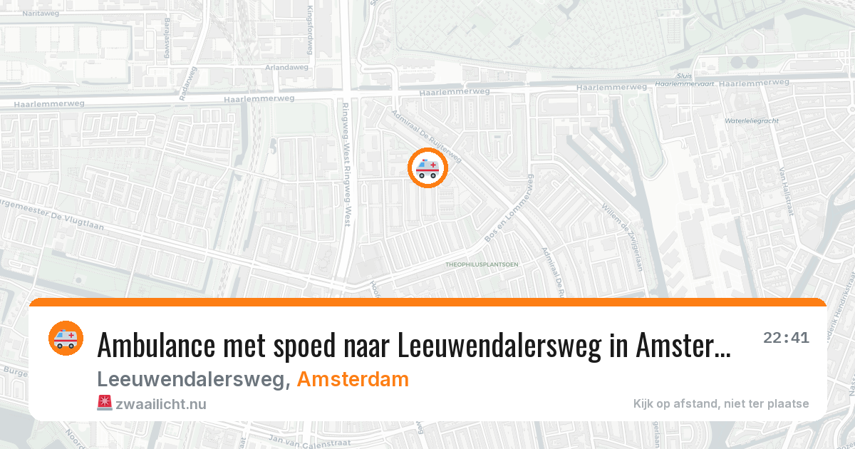 Ambulance met spoed naar Leeuwendalersweg in Amsterdam — 30 mrt 2026