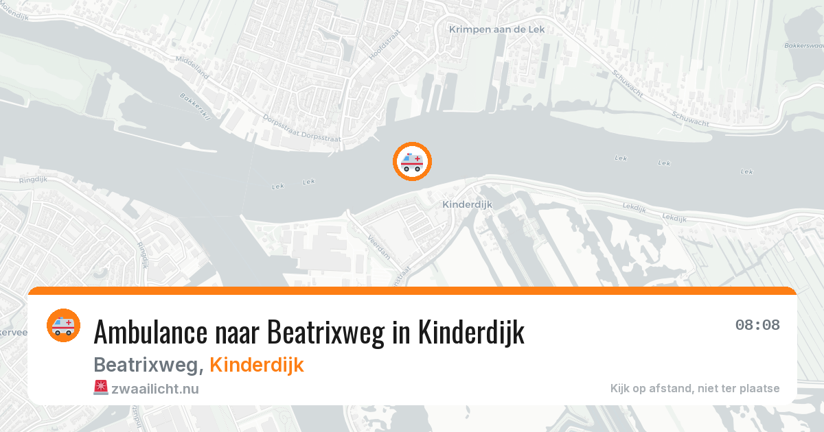 Ambulance naar Beatrixweg in Kinderdijk — 24 jul 2026