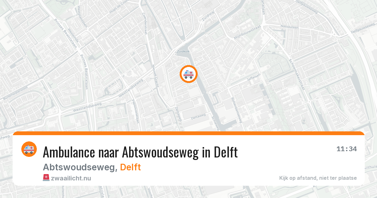 Ambulance naar Abtswoudseweg in Delft — 21 jul 2026