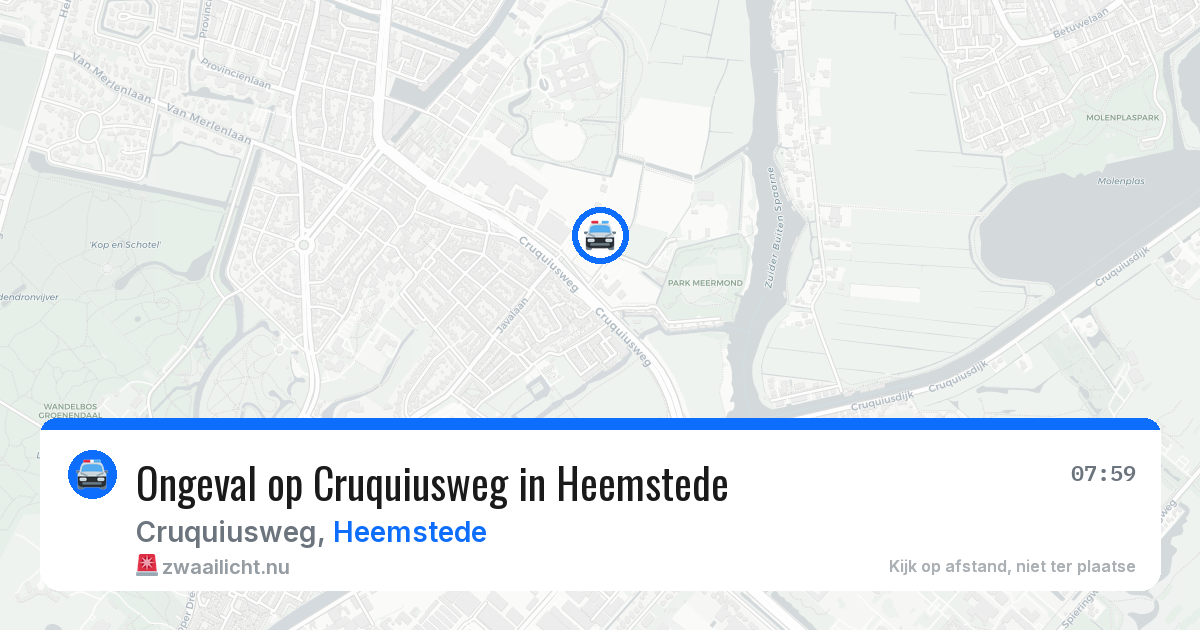 Ongeval op Cruquiusweg in Heemstede — 2 jun 2026