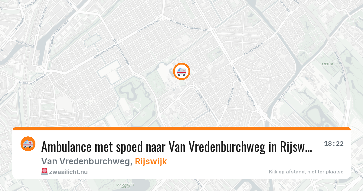 Ambulance met spoed naar Van Vredenburchweg in Rijswijk — 9 mei 2026