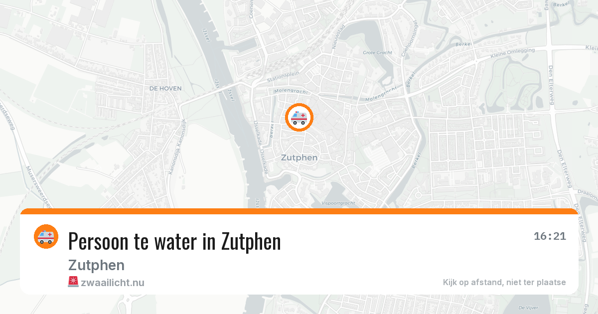 Persoon te water in Zutphen — 16 jul 2026