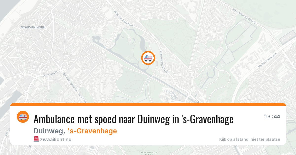 Ambulance met spoed naar Duinweg in 's-Gravenhage — 14 jul 2026