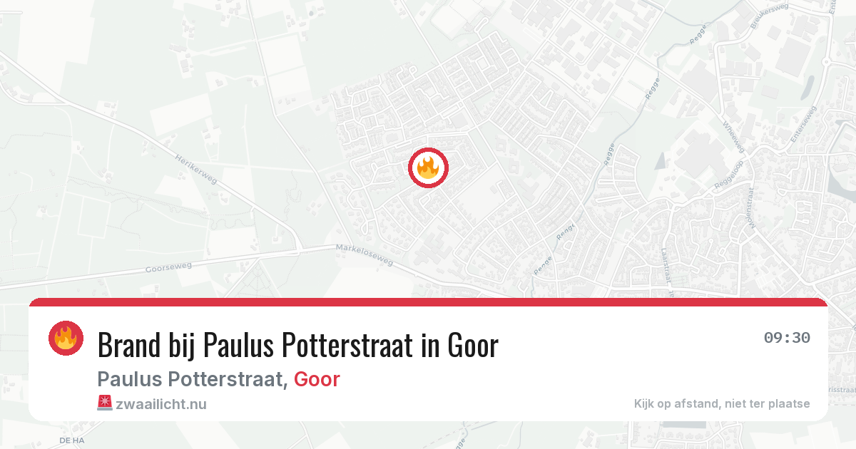 Brand bij Paulus Potterstraat in Goor — 4 mei 2026