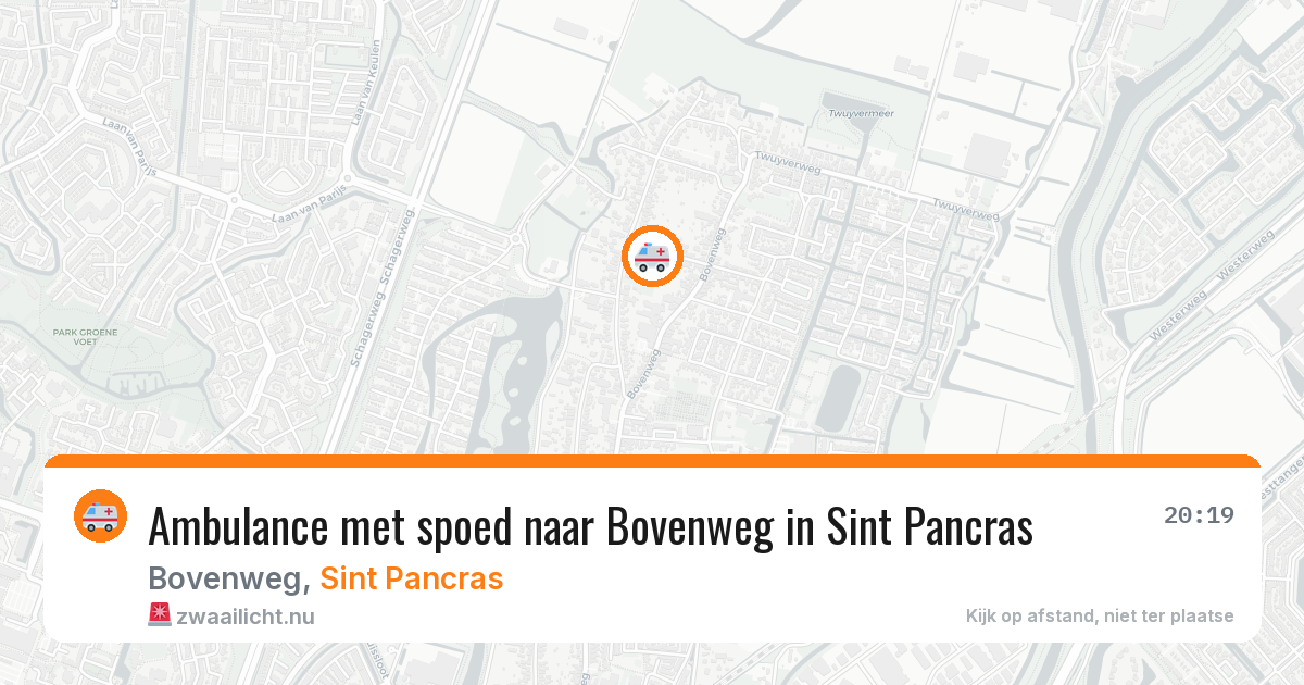 Ambulance met spoed naar Bovenweg in Sint Pancras — 11 jul 2026