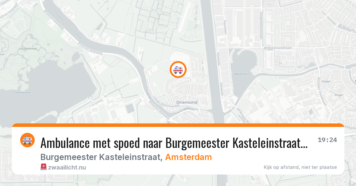 Ambulance met spoed naar Burgemeester Kasteleinstraat in Amsterdam — 12 jul 2026
