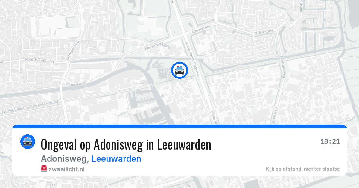 Ongeval op Adonisweg in Leeuwarden — 3 mei 2026