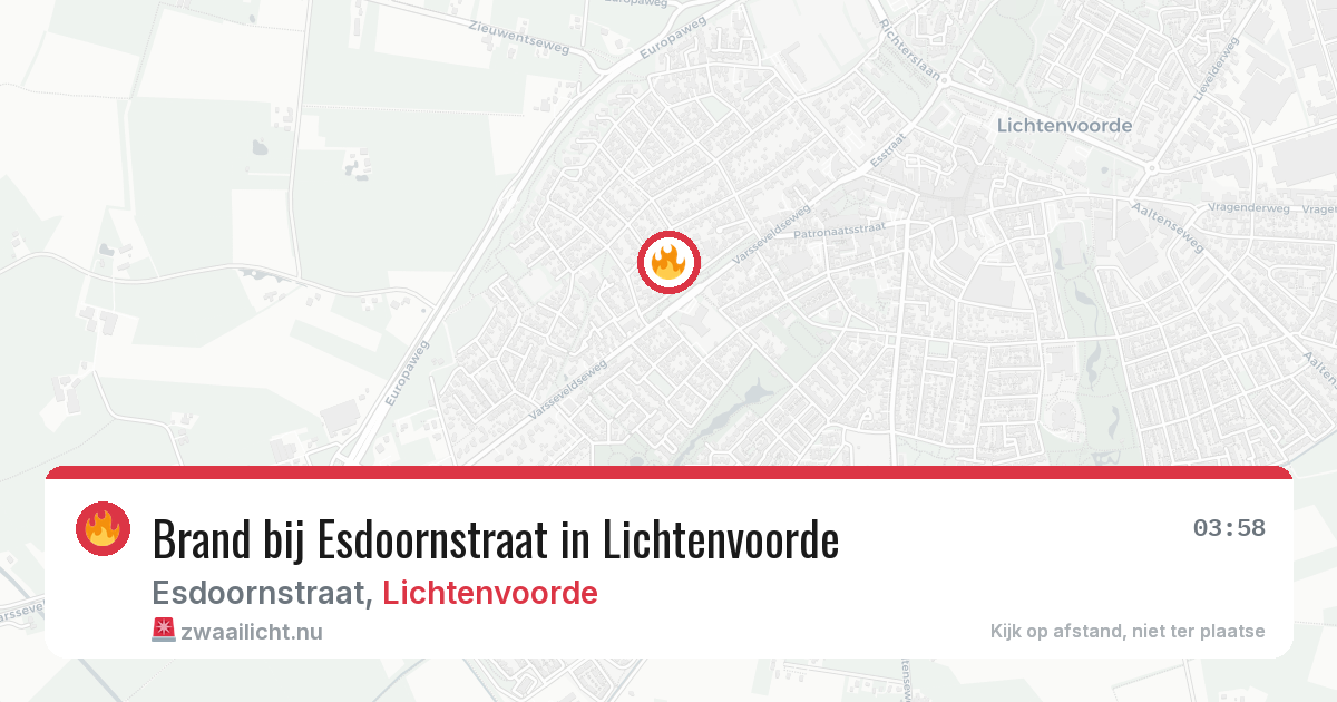 Brand bij Esdoornstraat in Lichtenvoorde — 24 mrt 2026