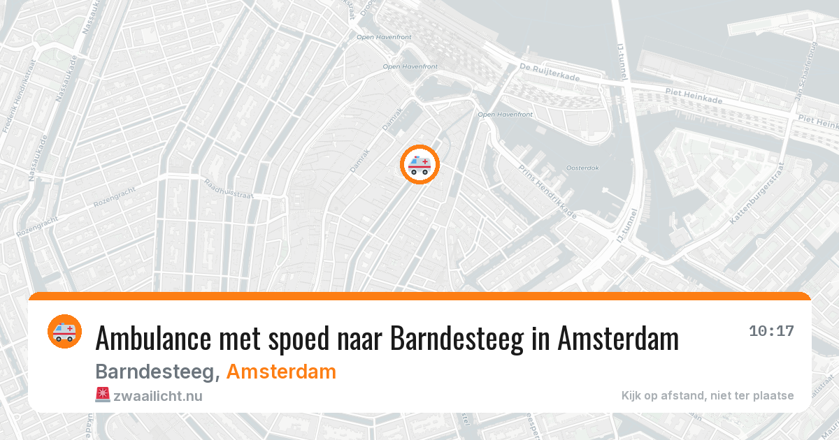 Ambulance met spoed naar Barndesteeg in Amsterdam — 10 mrt 2026