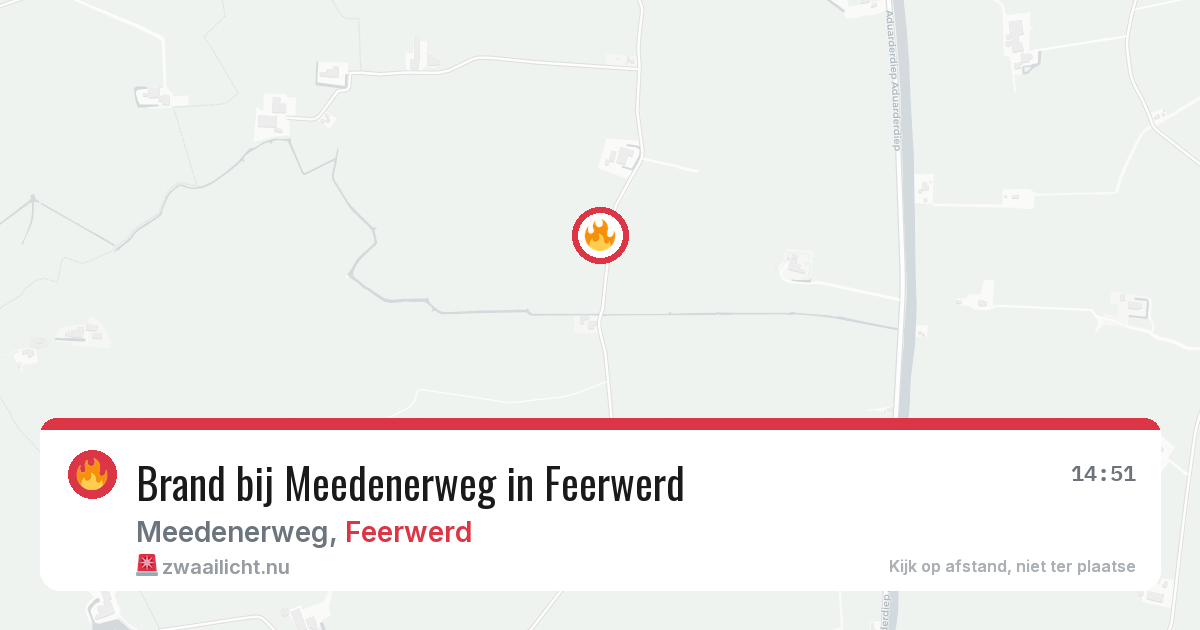 Brand bij Meedenerweg in Feerwerd — 27 jun 2026