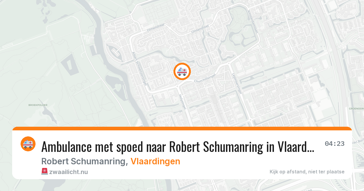 Ambulance met spoed naar Robert Schumanring in Vlaardingen — 20 jul 2026