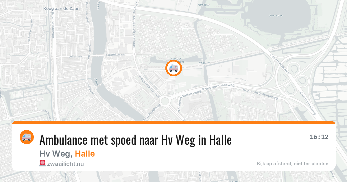 Ambulance met spoed naar Hv Weg in Halle — 1 jun 2026