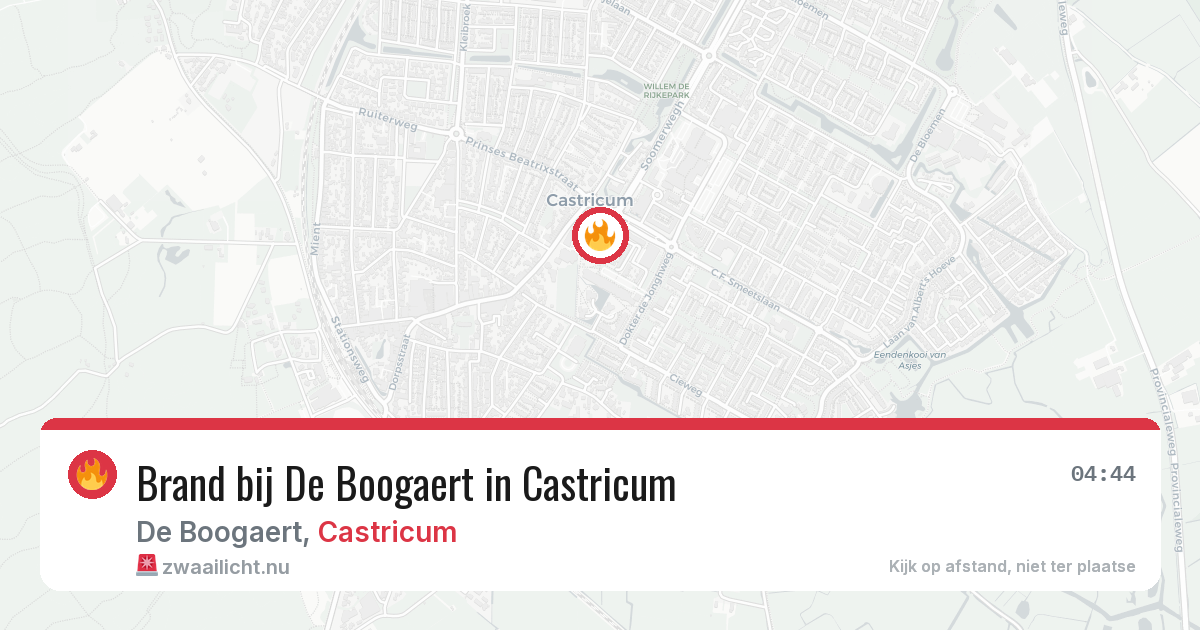 Brand bij De Boogaert in Castricum — 11 mei 2026