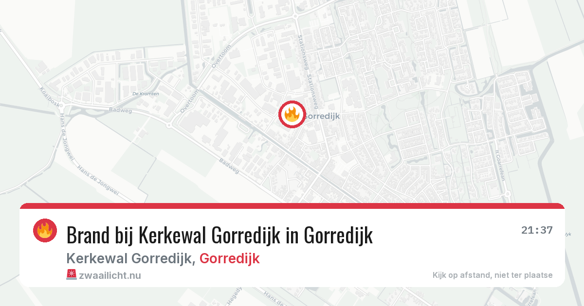 Brand bij Kerkewal Gorredijk in Gorredijk — 26 apr 2026