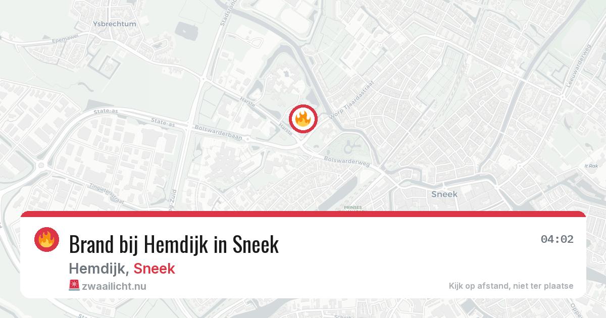 Brand bij Hemdijk in Sneek — 1 jun 2026