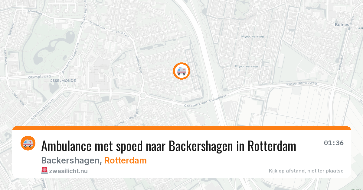 Ambulance met spoed naar Backershagen in Rotterdam — 17 mei 2026