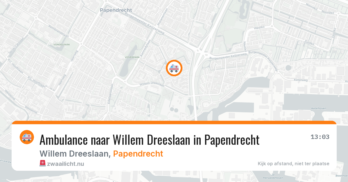 Ambulance naar Willem Dreeslaan in Papendrecht — 25 jul 2026