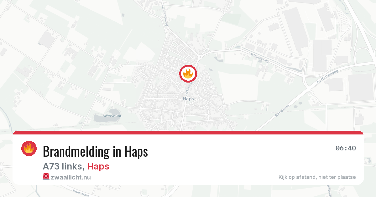 Brandmelding in Haps — 4 jul 2026